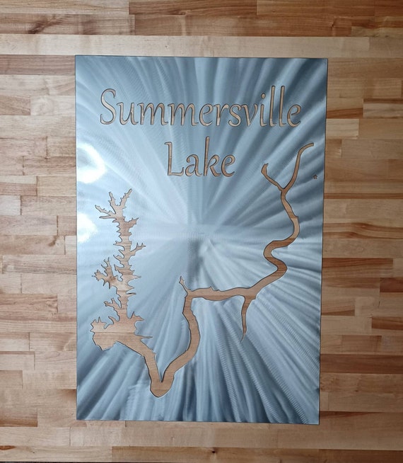 Summersville lake sign | lakehouse decor | summersville lake map | metal lake house sign | lake outline | metal lake cutout
