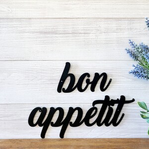 Bon appetit sign | bon appetit metal sign | enjoy your meal  | homemade sign | french kitchen decor | cursive bon appetit | kitchen sign