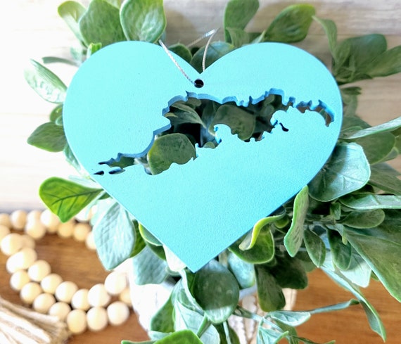 Tortola Island Heart Ornament Wood Tortola Decoration Virgin Islands Travel Vacation Keepsake Wedding Honeymoon Favor Island Beach