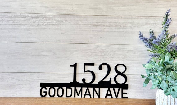 Custom address sign | modern house numbers | street name sign | metal home address sign | horizontal address number | weatherproof address
