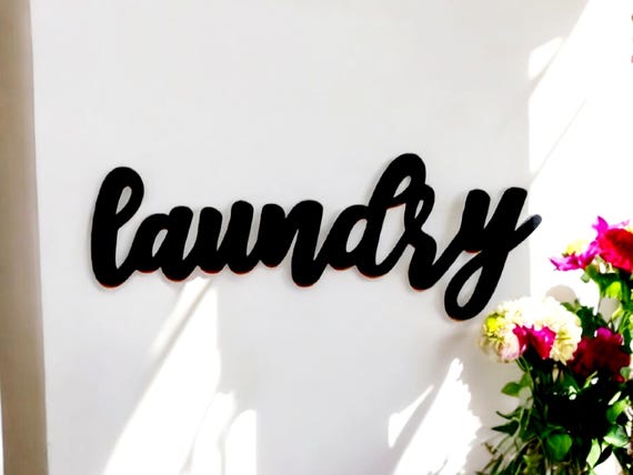 Laundry Room Sign | Cursive Laundry Sign | Script Laundry Sign | Farmhouse Style Laundry Sign | Metal Laundry Sign |Modern Home Decor