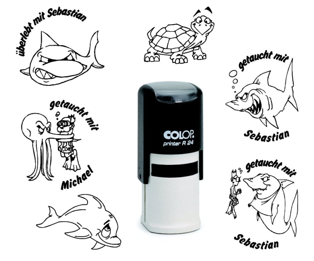 Diving Stamp Log Book Stamp Colop Printer R 24 62 Motifs Etsy