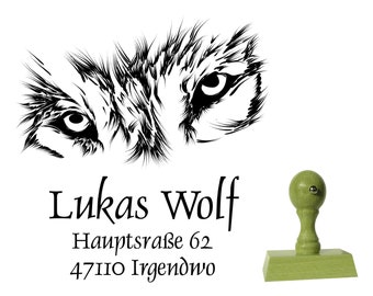 Address stamp stamp 40 x 40 mm "Wolf"