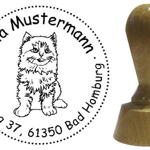 Adressstempel Stempel Katze 40mm zdjęcie 1