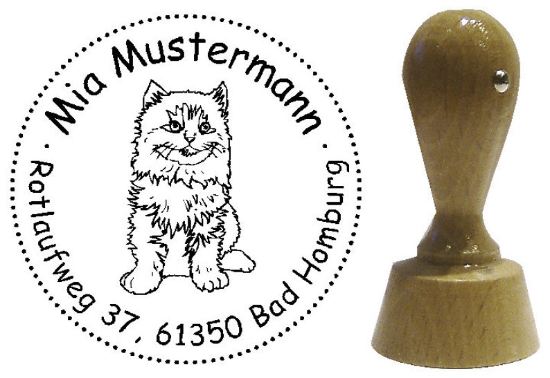 Adressstempel Stempel Katze 40mm zdjęcie 1