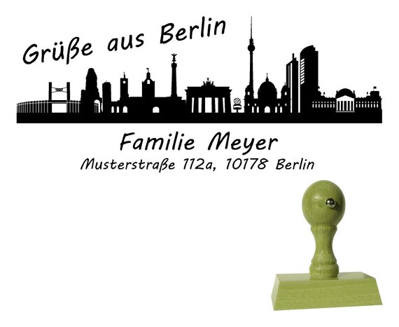 Stempel Skyline Berlin Address Stamp 70 X 30 Mm Etsy