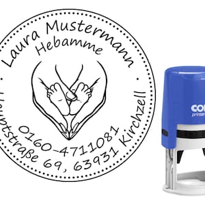 Adressstempel Colop Stempel "Hebamme 2" rund 40 mm