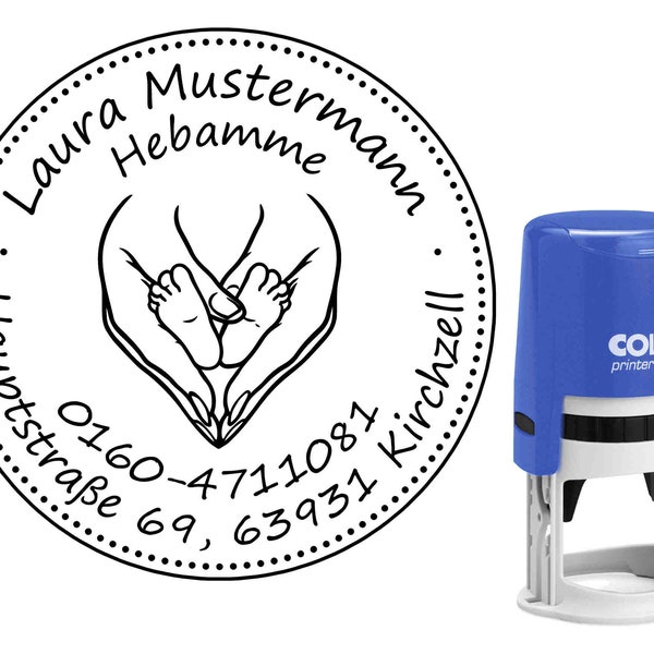 Adressstempel Colop Stempel "Hebamme 2" rund 40 mm