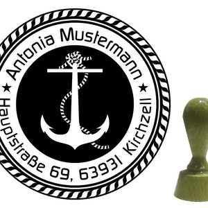 Adressstempel Stempel Holzstempel rund 40mm - Anker 1