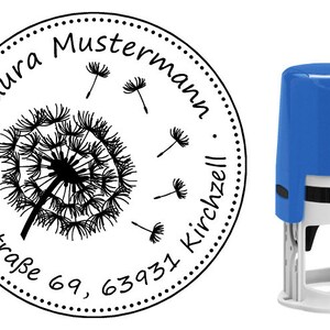 Adressstempel Stempel Pusteblume 40mm