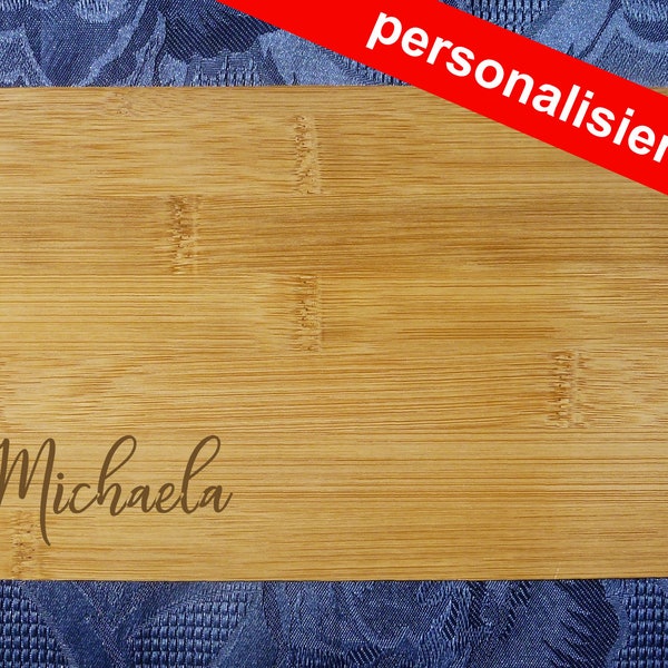 personalized cutting board with name, bamboo, rectangular, engraving - different fonts to choose from