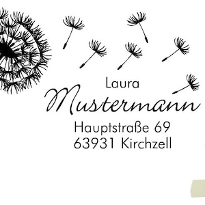 Adressstempel Stempel Pusteblume 50x30 mm Bild 1