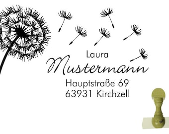 Adressstempel Stempel Pusteblume 50x30 mm