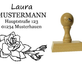 Adressstempel Stempel  Blume  40x40 mm