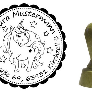 Adressstempel Stempel Einhorn 40mm
