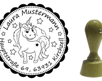 Adressstempel Stempel Einhorn 40mm