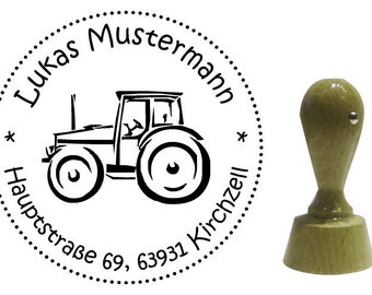 Adressstempel Stempel  Traktor 40mm