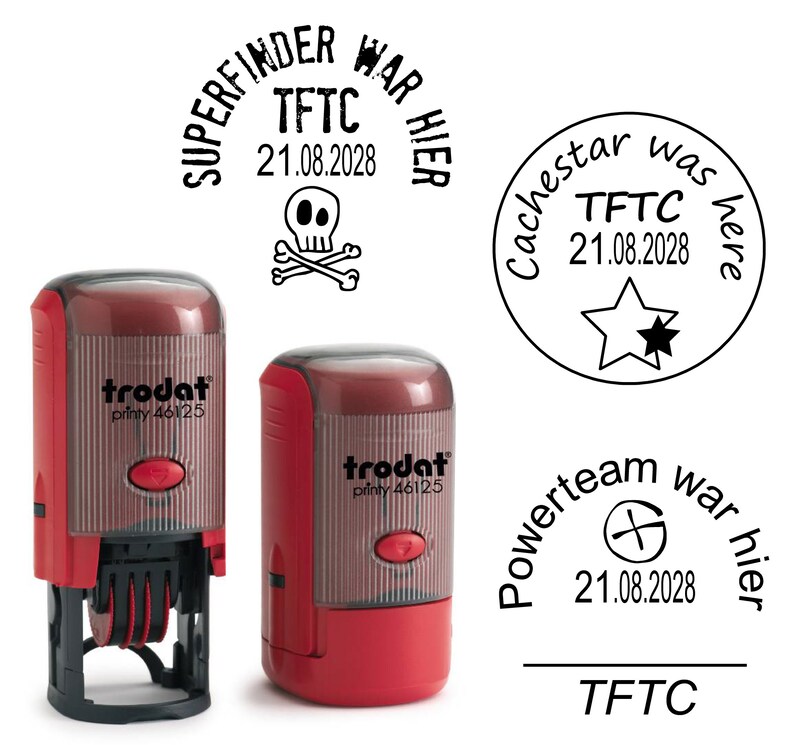 Geocaching Stamp with Date Pocket Stamp Logbook Stamp Trodat Etsy