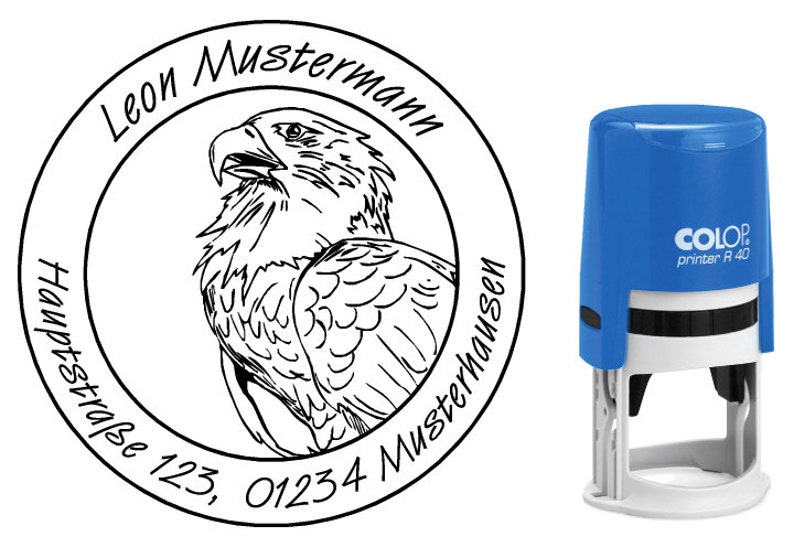 Address stamp Eagle Stamp 40 mm image 1