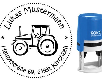 Adressstempel Traktor Stempel 40mm