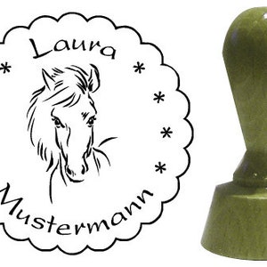 Name Stamp Stamp Horse 40 mm image 1