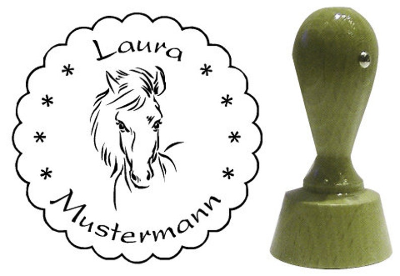 Name Stamp Stamp Horse 40 mm image 1