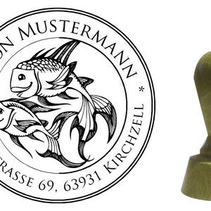 Adressstempel Sternzeichen Fische 40mm
