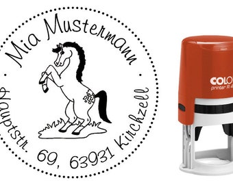 Address Stamp Horse 40 mm