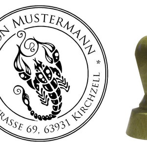 Adressstempel Sternzeichen Skorpion 40mm