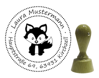 Adressstempel "Fuchs 2" Stempel  40 mm