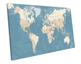 Carte Du Monde World Map Wall Art Poster Grand Format A0