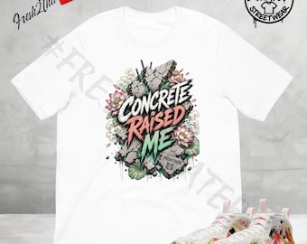 Camiseta Concrete Raised Me, hecha a juego con las zapatillas Tianjin 2.0, camiseta deportiva verde jade coral, camisa de estilo urbano floral