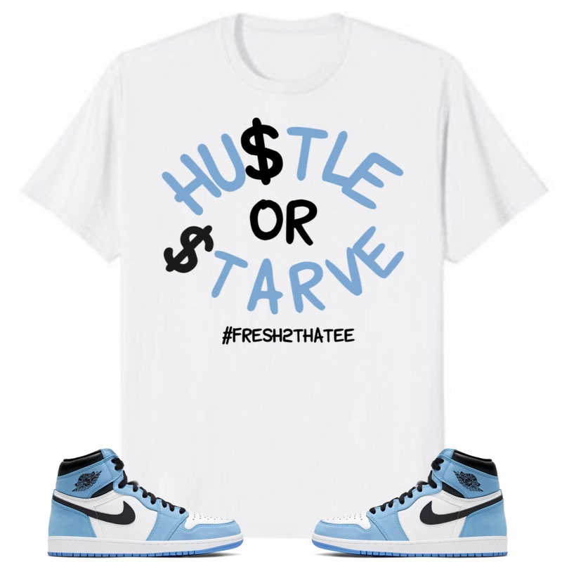 university blue jordan 1 shirt