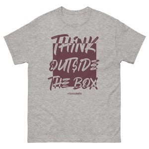 Think outside the box  Shirt to Match Jordan Retro 5 burgundy , Retro 5 burgundy Shirt, Retro 5 burgundy Sneaker Shirt