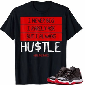 Hustle shirt made to match Jordan 11 bred
