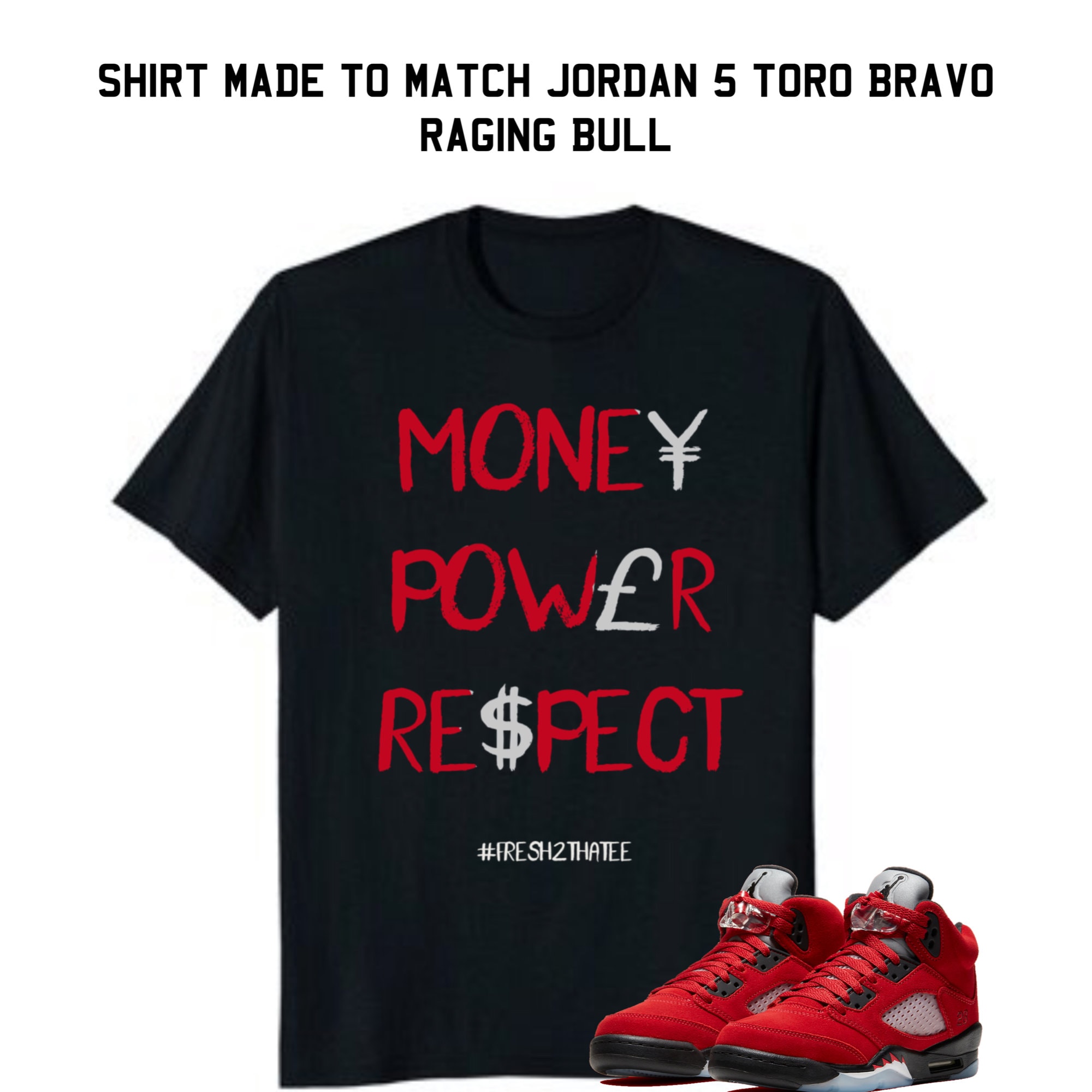 Air Jordan 5 Retro Raging Bull Red 2021 Sneaker T-Shirt - SneakPeakX