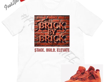 Stack Build Elevate Shirt – Made to Match Jordan 4 Brick by Brick – Sneaker Matching Tee