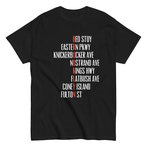 Chemise Quartiers de Brooklyn | T-shirt streetwear new-yorkais | T-shirt tendance hip hop