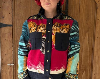 Upcycled distressed Jesus Jacket