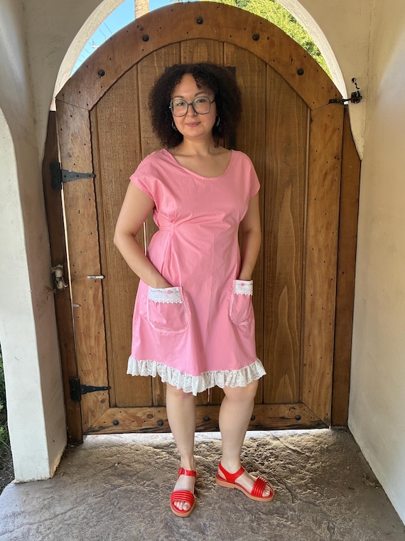 pink apron dress Peter Pan Apron Dress in Rose Taffeta 10 / Pink