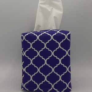 Tissue Box Cover, Purple Flowers Tissue Box Cover, Housewarming
