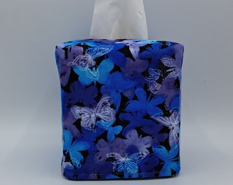 Butterflies various colors of purple, lavender, turquoise tissue cover