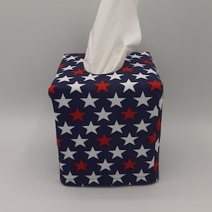 Tissue Box Cover, Fourth of July, Independence Day Tissue Cover, Patriotic Tissue Cover,  Tissue Dispenser, Kitchen Decor, Home Gift