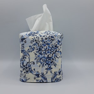 Tissue Box Cover, Light Blue with birds and flowers Tissue Cover, Kitchen Decore, Bedroom or Kitchen Tissue Box, Tissue Dispenser, Home Gift