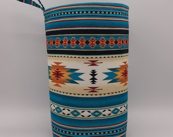 Bolsa de basura turquesa para coche, diseño del suroeste, reutilizable y lavable.