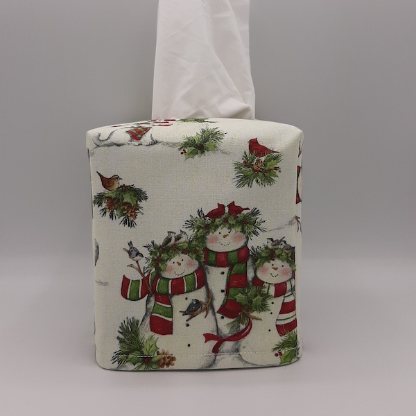 Tissue Box Cover, Snowmen Tissue Box Cover,  Kitchen Decor, Tissue Dispenser, Home Gift, Winter Decor, Holiday Decor