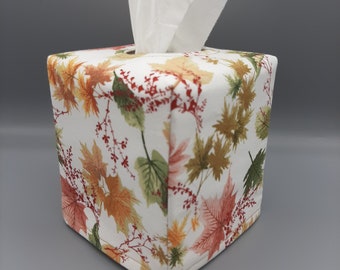 Fabric tissue Box cover Square Fall Leaves Turkeys Scarecrow Halloween Ghost