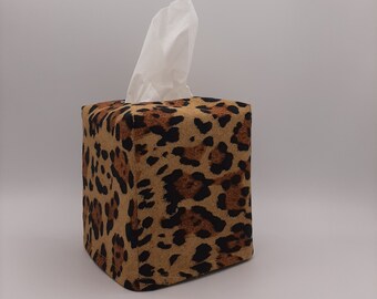 Leopard Print  PU Leather Tissue box Cover Paper Holder Home Decor 04061 