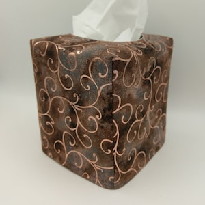 Tissue Box Cover, Brown, Copper Tissue Box Cover, Tissue Dispenser, Home Gift, Kitchen Decore