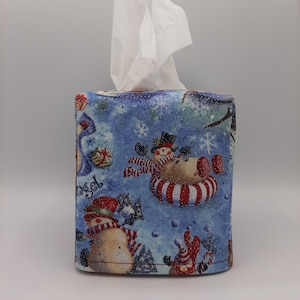 Tissue Box Cover, Snowman Tissue Box Cover, Square Tissue Box Cover, Winter Decor, Kitchen Decor, Tissue Dispenser, Home Gift